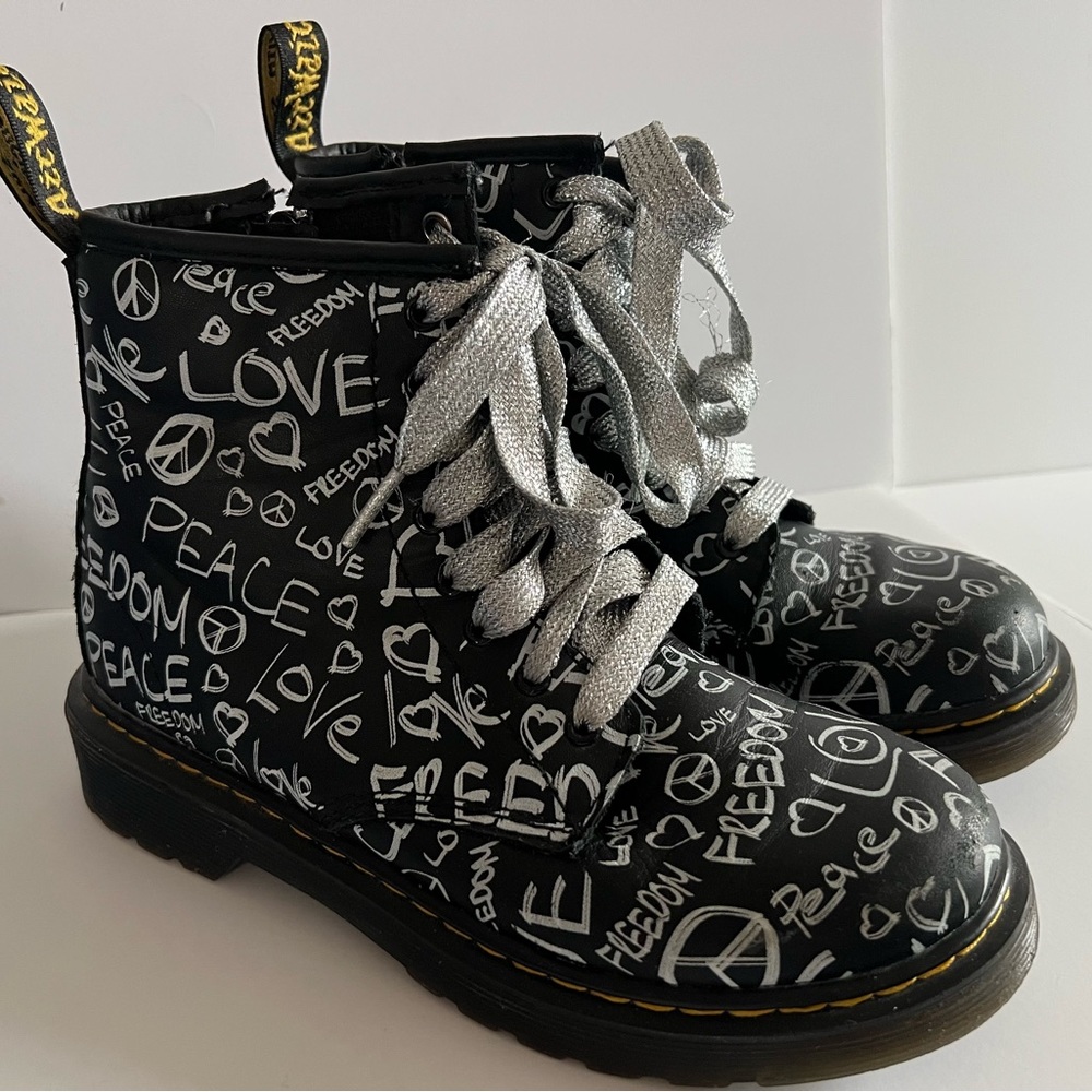 Dr. Martens Black Script 1460 Boots Size 2 Girl’s